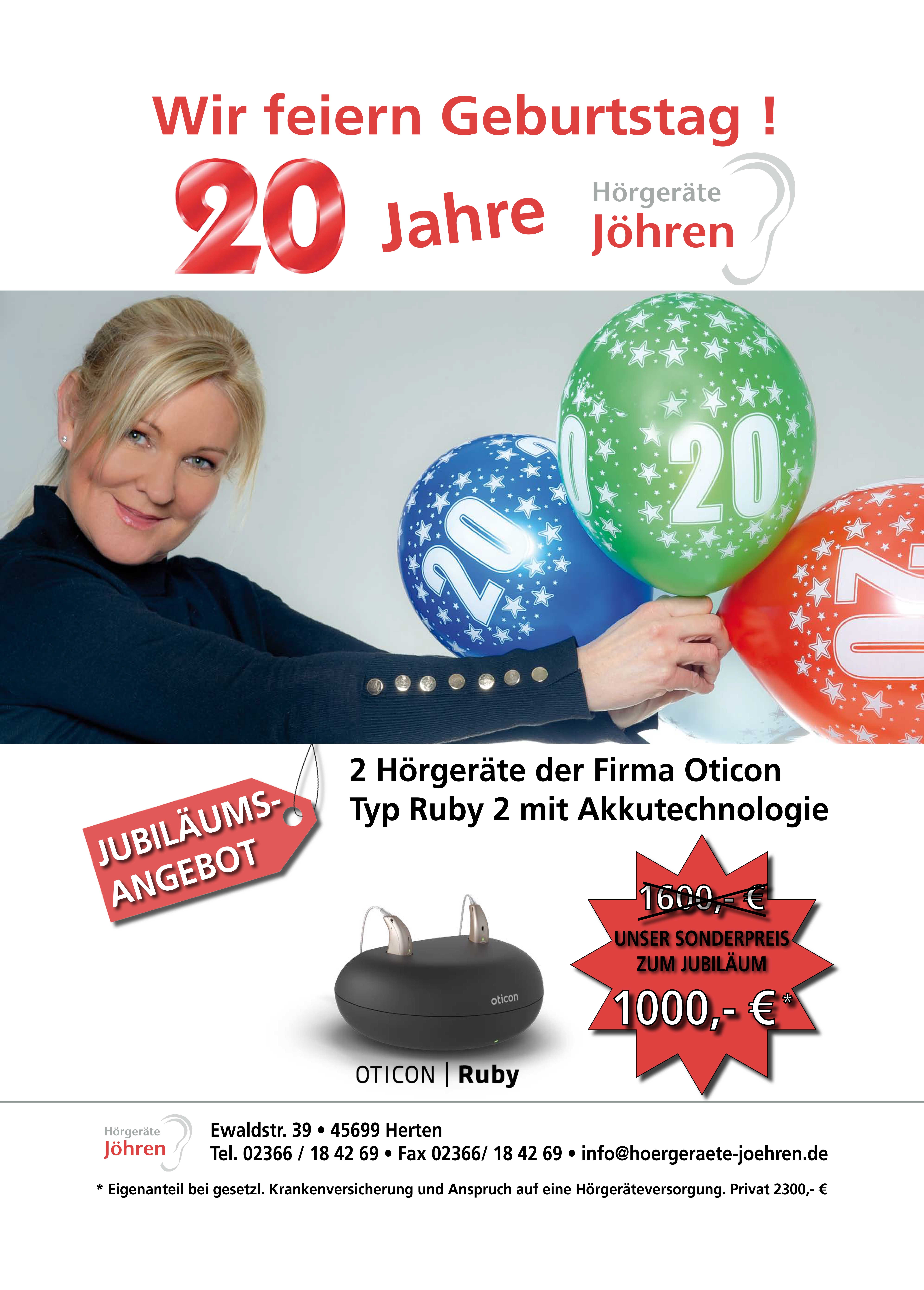 20 Jahre Hörgeräte Jöhren in Herten.
